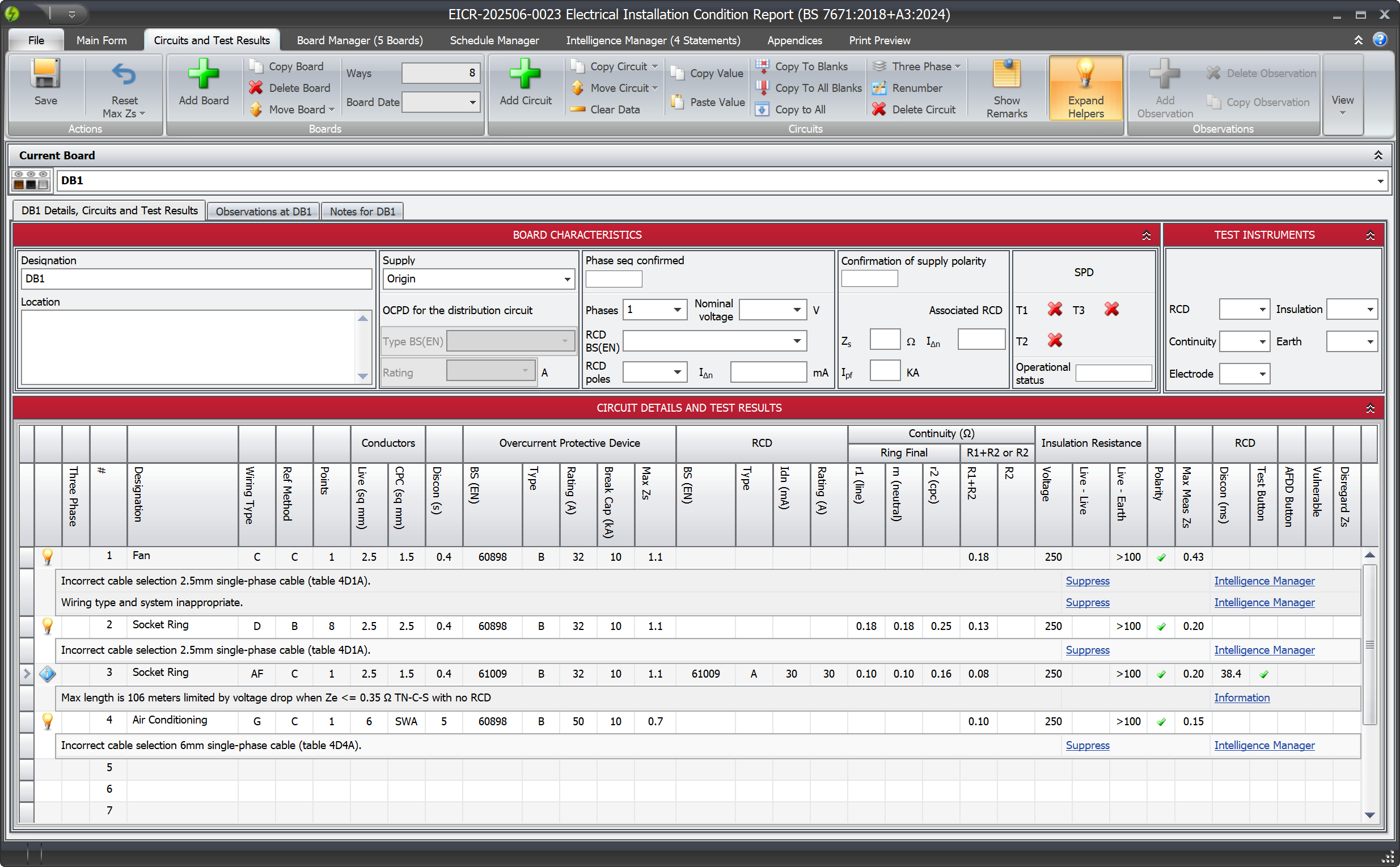 A screenshot of the Circuit Helper in Pirform